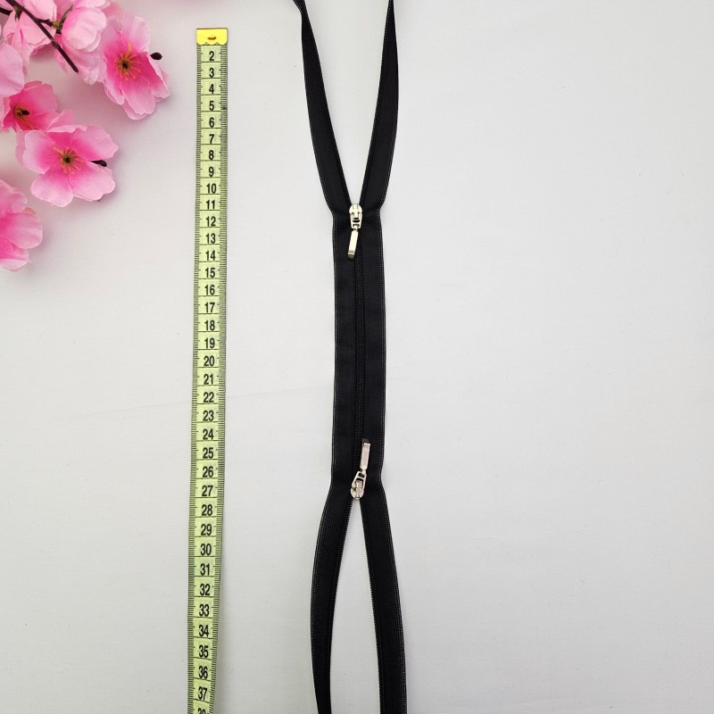 Çift Elcikli Gizli Fermuar | Uzunluk: 97 cm | Siyah