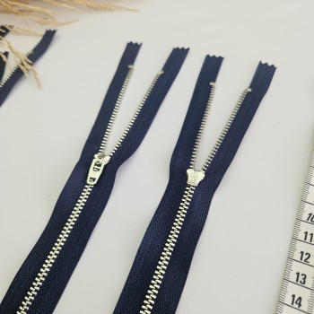 18 cm Metalik Dişli Fermuar | Spor Giyim Fermuar Lacivert