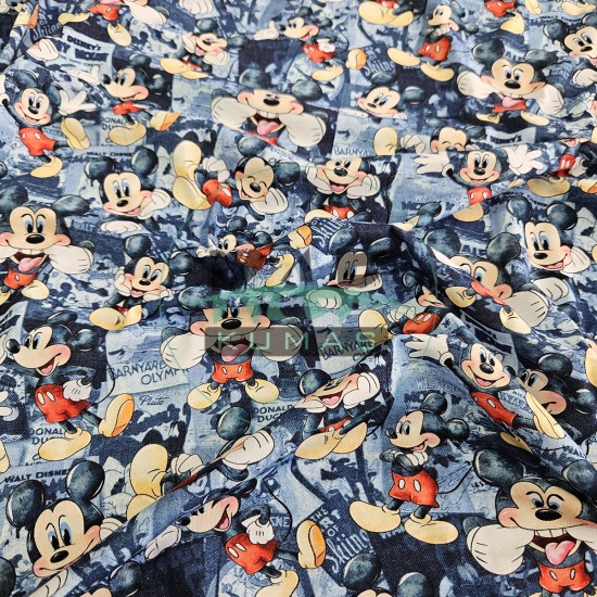 Mickey Mouse Baskılı Süprem Kumaş