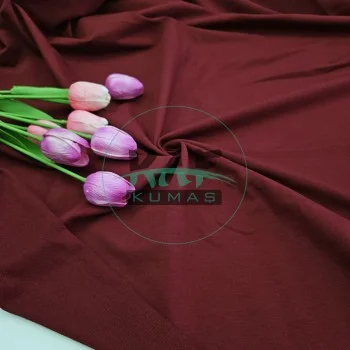 Penye %95 Pamuk %5 Elastan İki İplik Kumaş | Bordo