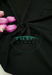Penye %95 Pamuk %5 Elastan İki İplik Kumaş | Siyah