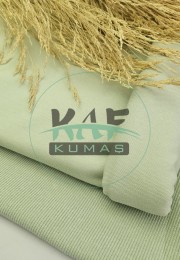 Penye 75% Pamuk 25% Polyester 5% Elastan İki İplik Kumaş | Mint Yeşili