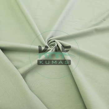 Penye 75% Pamuk 25% Polyester 5% Elastan İki İplik Kumaş | Mint Yeşili