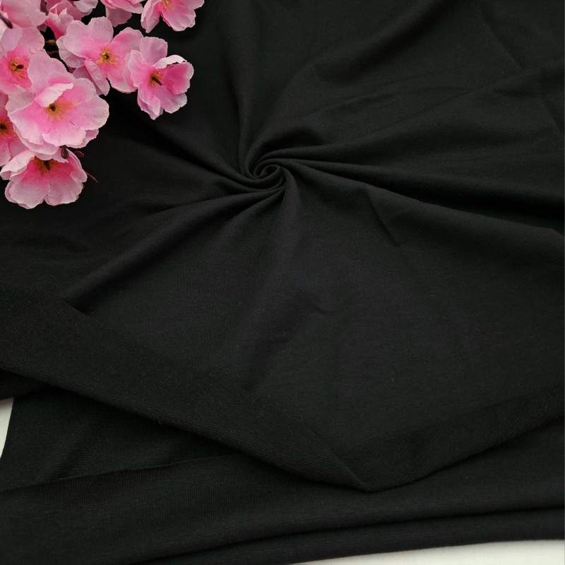 Siyah Eşofman Takımı Dikimi için Hazır Set: 250x180 cm İki İplik + 100x70 cm Ribana Kumaş