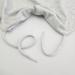 Pamuk Sweatshirt İpi | Plastik Uçlu 115 cm Kordon | Gri Melanj