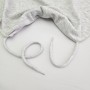 Pamuk Sweatshirt İpi | Plastik Uçlu 115 cm Kordon | Gri Melanj