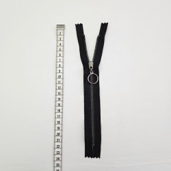 Yuvarlak Halka Fermuar | Mont-Çanta Fermuarı Uzunluk: 20 cm | Siyah