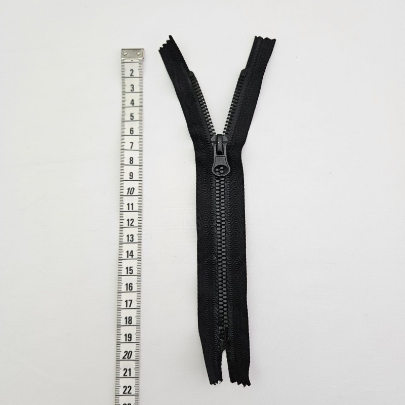 Timsah Dişli Fermuarı | Kemik Fermuar Uzunluk: 20 cm Siyah