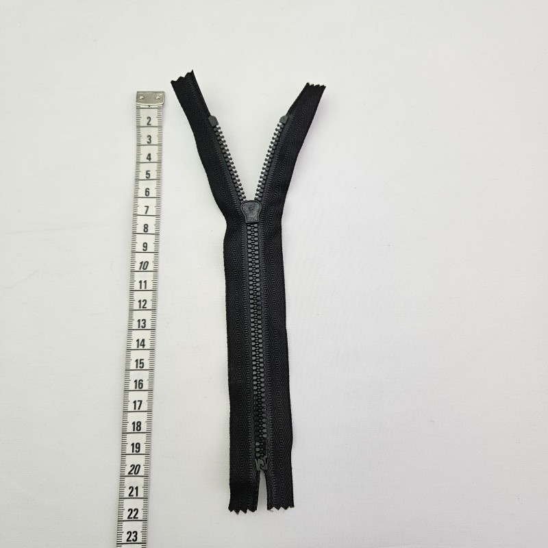Timsah Dişli Fermuarı | Kemik Fermuar Uzunluk: 20 cm Siyah