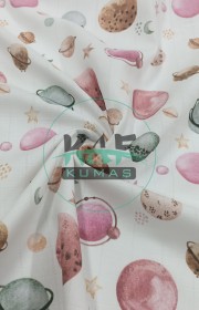 Baskılı %100 Pamuk Müslin Kumaş | Galaksi