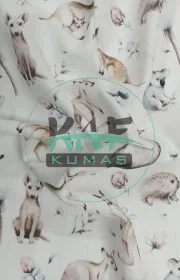 Baskılı %100 Pamuk Müslin Kumaş | Avustralya Hayvanları