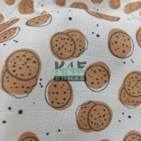 Printed 100% Cotton Muslin Fabric | Cookie Pattern