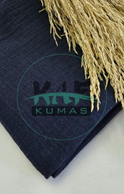 Krinkıl Müslin | 2 Katlı Bürümcük Kumaş | Lacivert