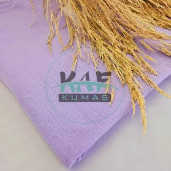 Lila Çift Kat Müslin Kumaş | %100 Pamuk Krinkıl Bürümcük Müslin | 150 cm - 130 gr/m²