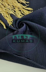 Krinkıl Müslin | 2 Katlı Bürümcük Kumaş | Lacivert
