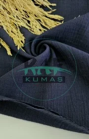Krinkıl Müslin | 2 Katlı Bürümcük Kumaş | Lacivert