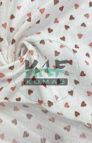 Krinkıl Müslin | 2 Katlı Bürümcük Kumaş | Kalpler