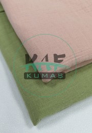 Krinkıl Müslin | 2 Katlı Bürümcük Kumaş | Pembe/ Somon