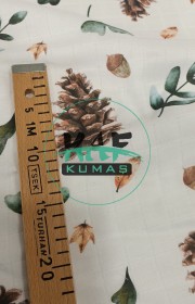 Baskılı %100 Pamuk Müslin Kumaş | Kozalak