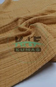 Dört Katlı Bürümcük Pamuk Müslin Kumaş | İki Renkli: Hardal ve Natural