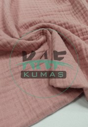 Dört Katlı Bürümcük Pamuk Müslin Kumaş | Gül Kurusu