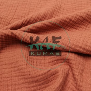 Pamuklu Multi Müslin Kumaş (3 katlı) | Kiremit