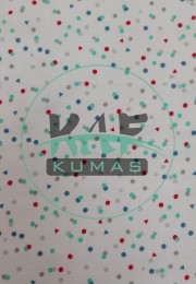 Baskılı Bambu Karışım Müslin Kumaş | Kırmızı Mavi Yeşil Şekiller