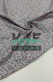 Baskılı Bambu Karışım Müslin Kumaş | Mor Zemin Kısa Çizgiler