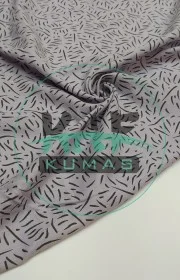 Baskılı Bambu Karışım Müslin Kumaş | Mor Zemin Kısa Çizgiler