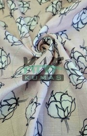 Baskılı Bambu Karışım Müslin Kumaş | Pamuk