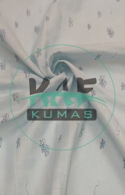 Baskılı Bambu Karışım Müslin Kumaş | Soft Mavi Zemin Kağıt Gemi