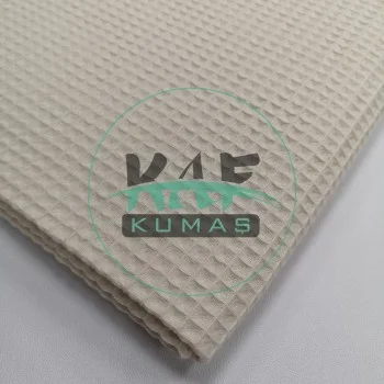 Waffle Pike Kumaş | 100% Pamuk | W-02 Açık Krem