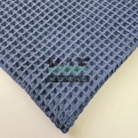 Büyük Kareli Waffle Pike Kumaş | Kumaş Eni: 140 cm | BW-36 İndigo Mavi