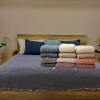 7 Katlı Kırmızı Çift Taraflı Dolgulu Çift Kişilik Müslin Battaniye | 230 x 240 cm