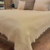 7 Katlı Krem Çift Taraflı Dolgulu Çift Kişilik Müslin Battaniye | 230 x 240 cm