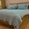 4 Katlı Bebe Mavi Çift Taraflı Çift Kişilik Müslin Battaniye | 250 x 240 cm