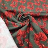 Baskılı Süprem Kumaş | %95 Pamuk %5 Elastan | 150 cm | 210 Gsm |  Kırmızı Horoz Desen