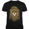 Hippi Aslan Baskılı Siyah T-Shirt | Uniseks