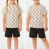 Coconat Desenli Pamuklu Tişört ve Şortlu Çocuk Takım  | Unisex Kalıp