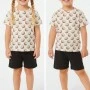 Coconat Desenli Pamuklu Tişört ve Şortlu Çocuk Takım  | Unisex Kalıp