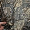 Bronz Varak Simli Batik Desen Siyah Tül Kumaş |  R2-5