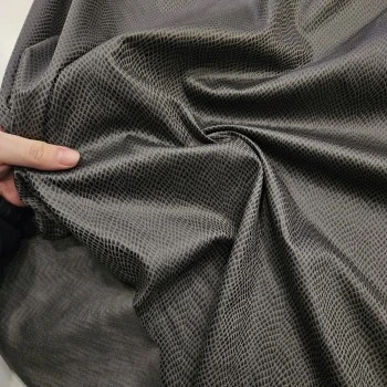 Mat Varak Yılan Desen Gri Örme Kumaş | C-17