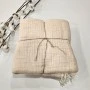Çift Taraflı 7 Katlı Müslin Bebek Battaniye 110x110 cm | Renk: Açık Somon - Ekru