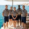 Mavi - EkruÇizgili Lakost Pike Kumaş %100 Pamuk