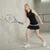 Kadın Gri Biyeli Siyah Şortlu Tenis Elbisesi