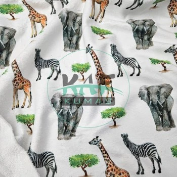Baskılı Pamuklu Havlu Kumaş | Zebra