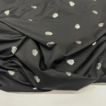 Baskılı Penye Polyester Süprem Kumaş | Yaprak Desenli | a-01
