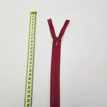 Gizli Fermuar | Uzunluk: 40 cm | Canlı Bordo
