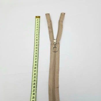 Yuvarlak Halka Fermuar | Mont-Çanta Fermuarı Uzunluk: 47 cm Koyu Bej