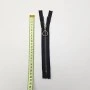 Siyah Metalik Dişli Yuvarlak Halka Fermuar | Mont-Çanta Fermuarı Uzunluk: 20 cm Siyah
